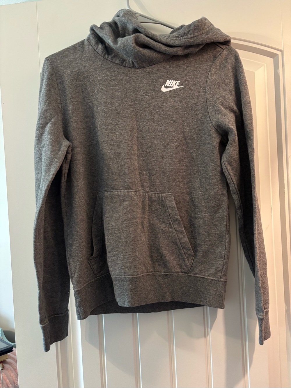 Nike Gray Hooded Pullover with White Swoosh